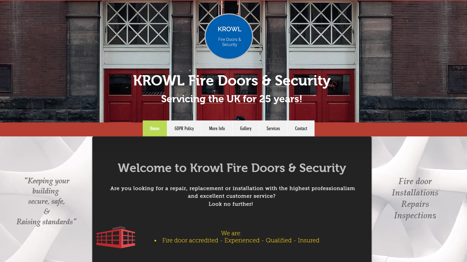 Krowl Fire Doors & Security Website