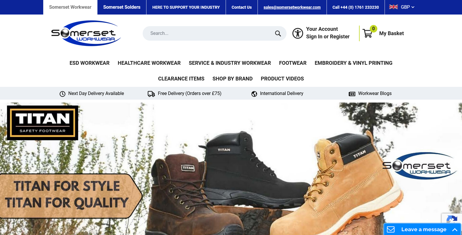 Somerset Workwear Website