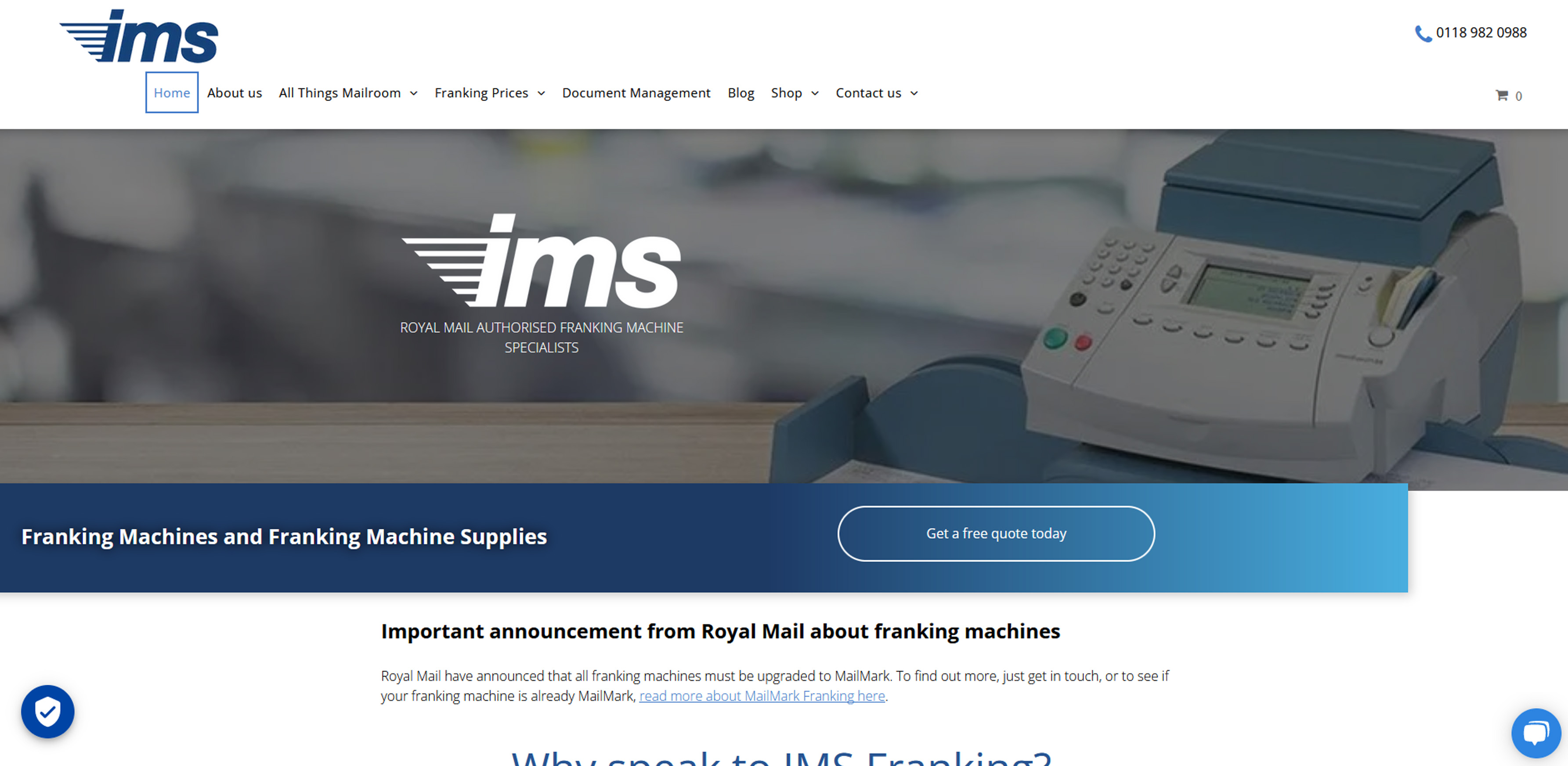 IMS Franking Website