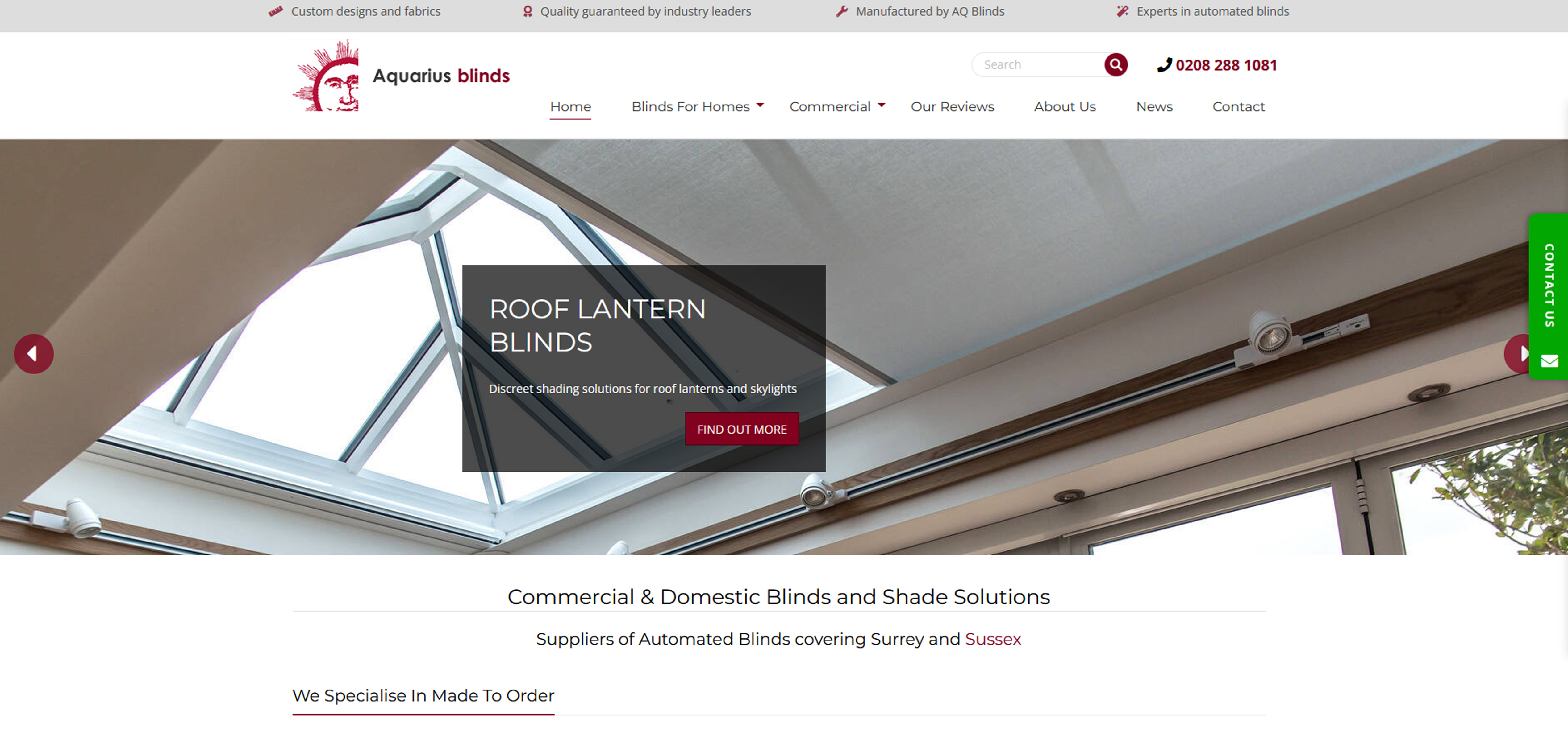 Aquarius Blinds Website