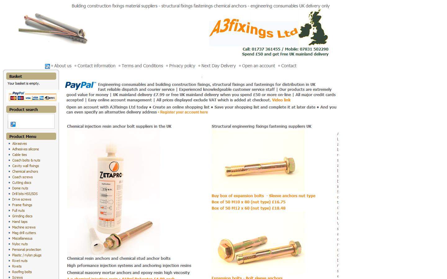 A3 Fixings Ltd Website