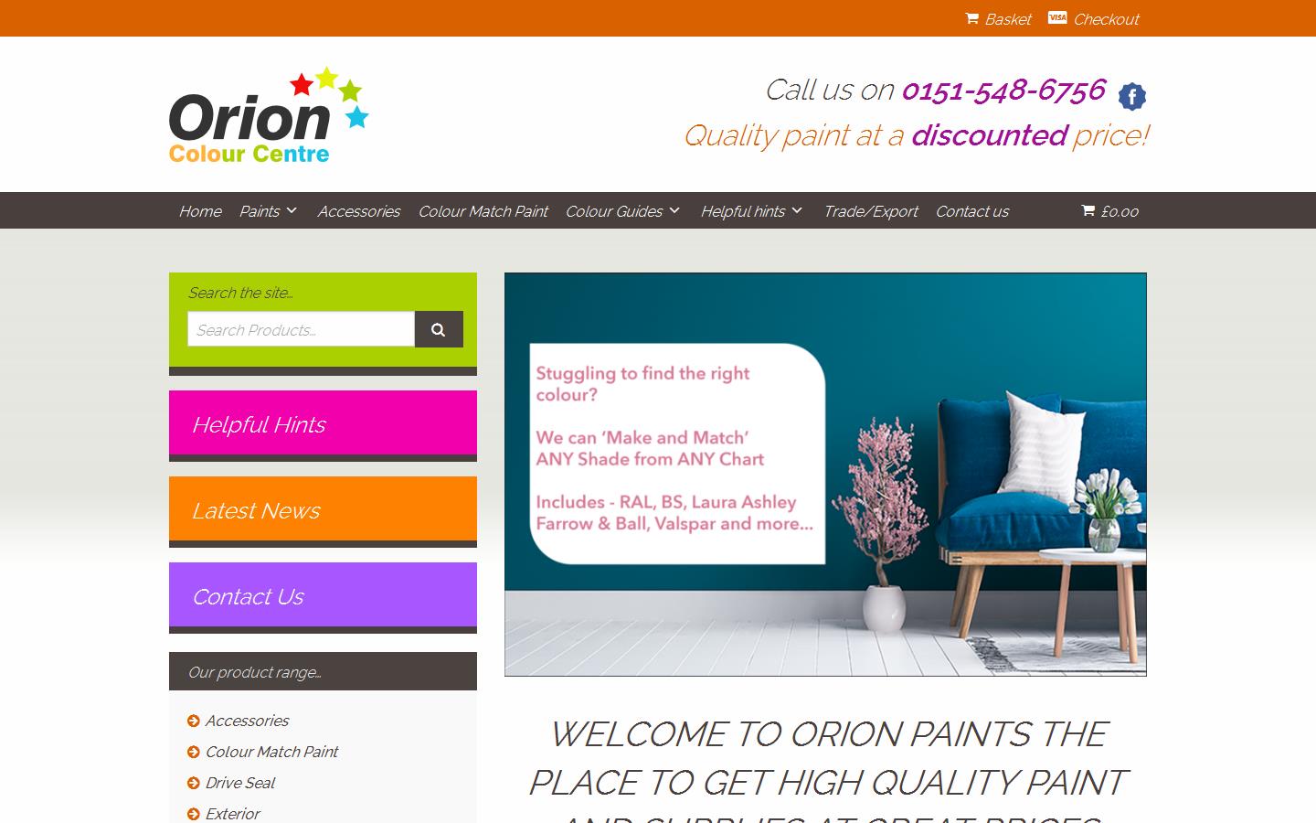 Orion Paints Website