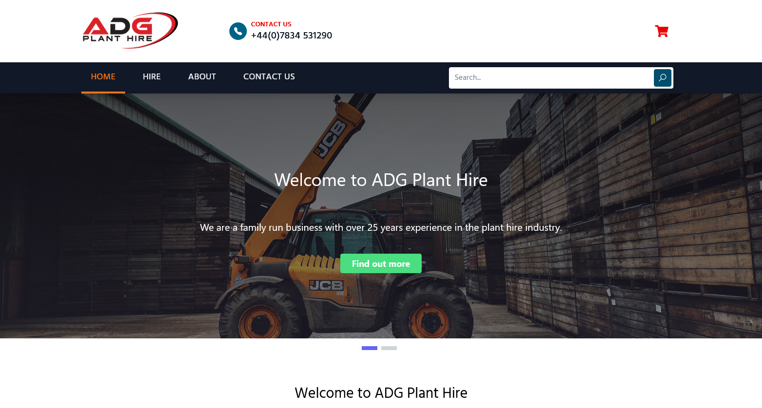 ADG Plant Hire Website