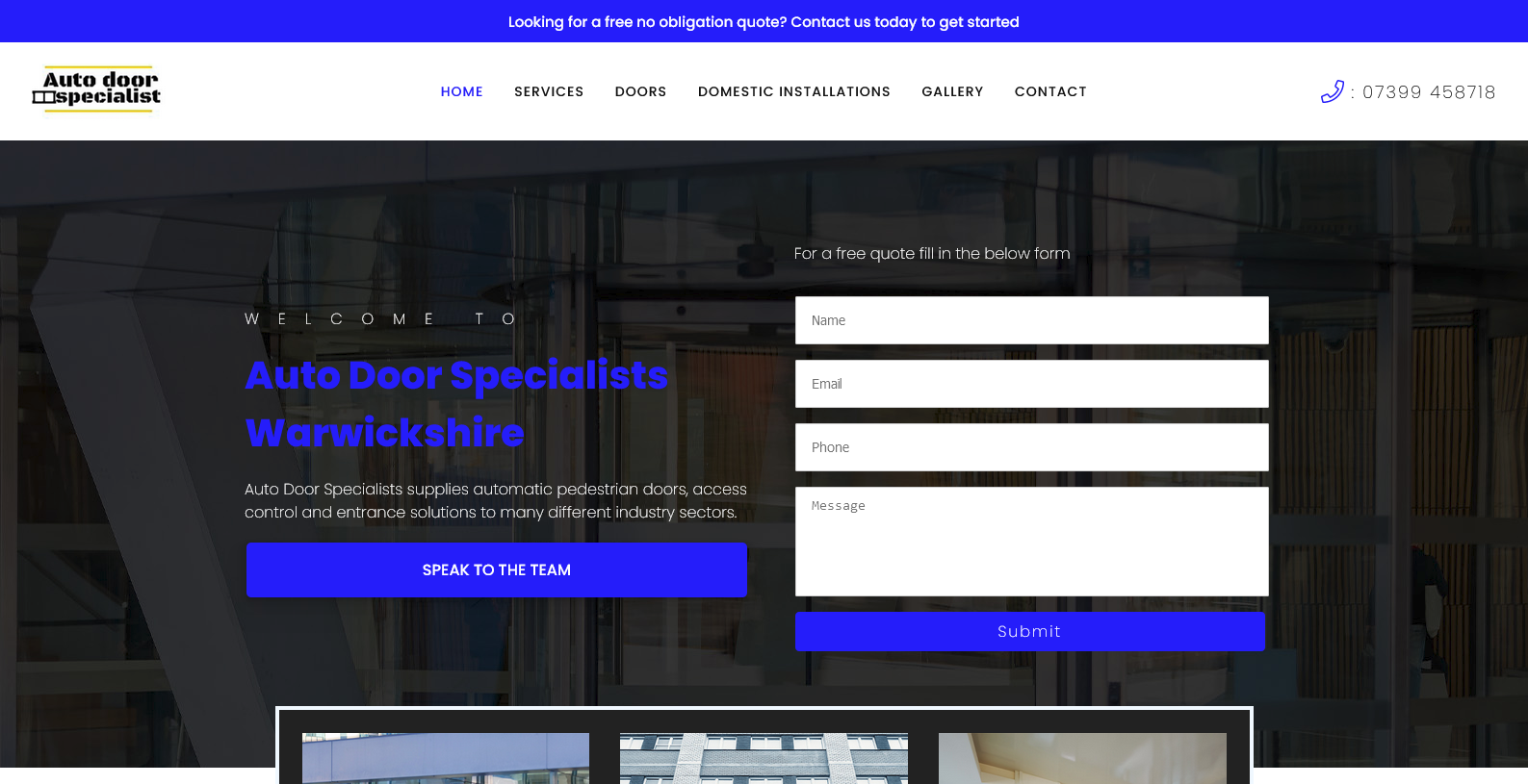 Automatic Door Specialists Website