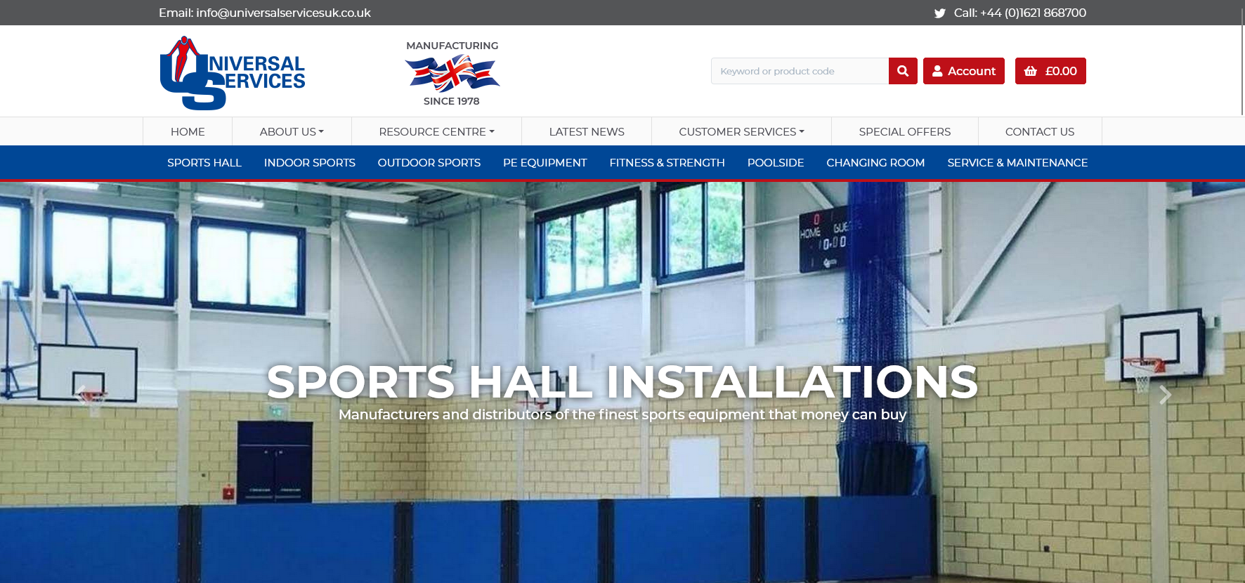 Universal Services (Sports Equipment) Ltd Website