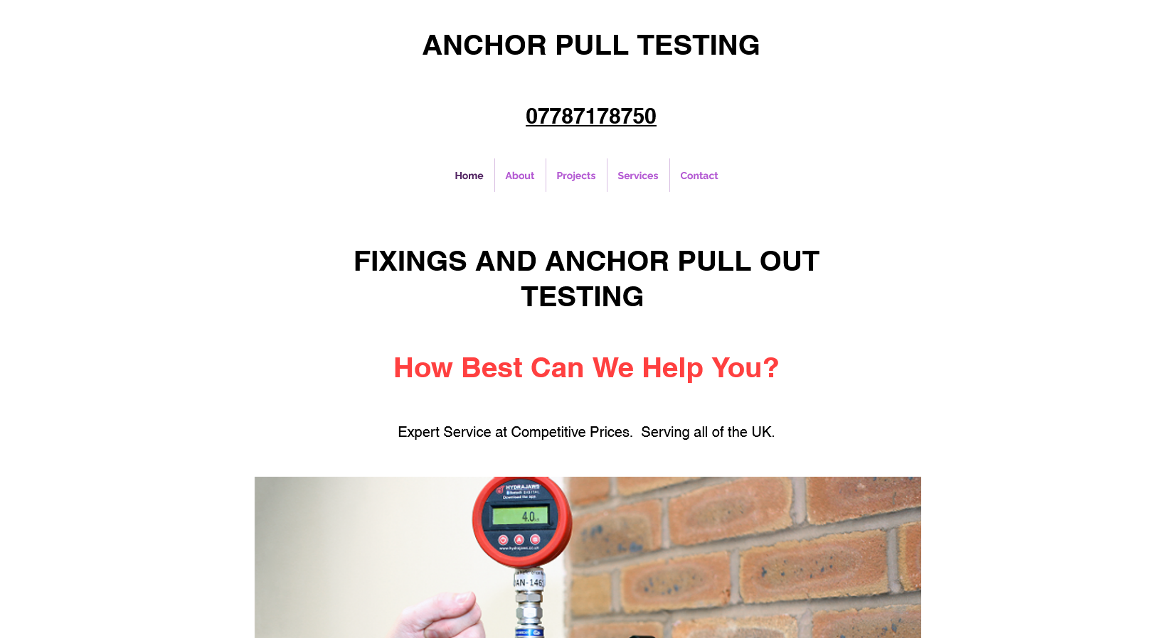 Anchor Pull Testing Website