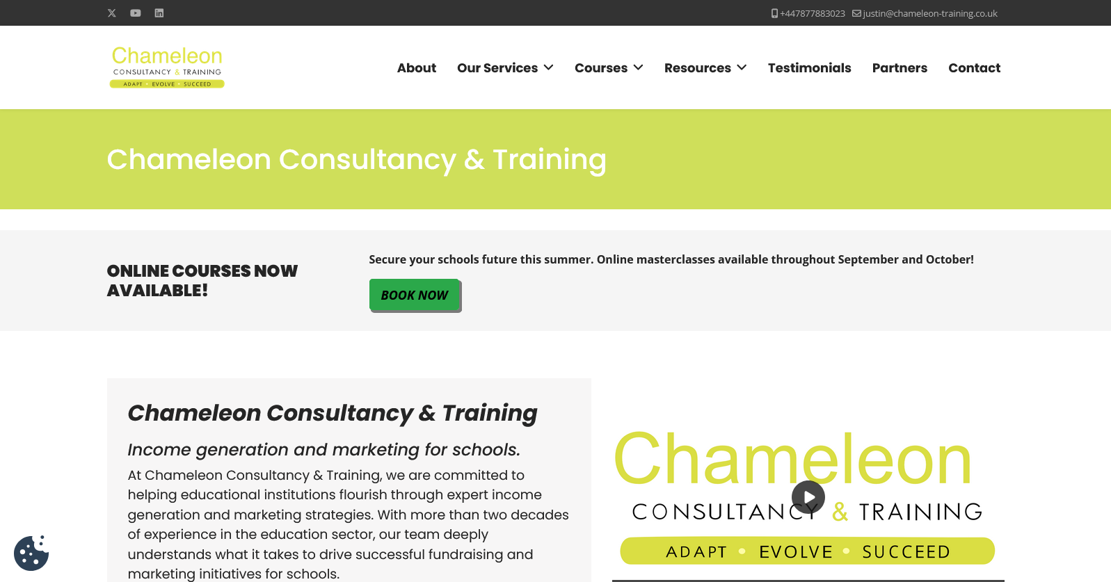 Chameleon Consultancy & Training Ltd Website