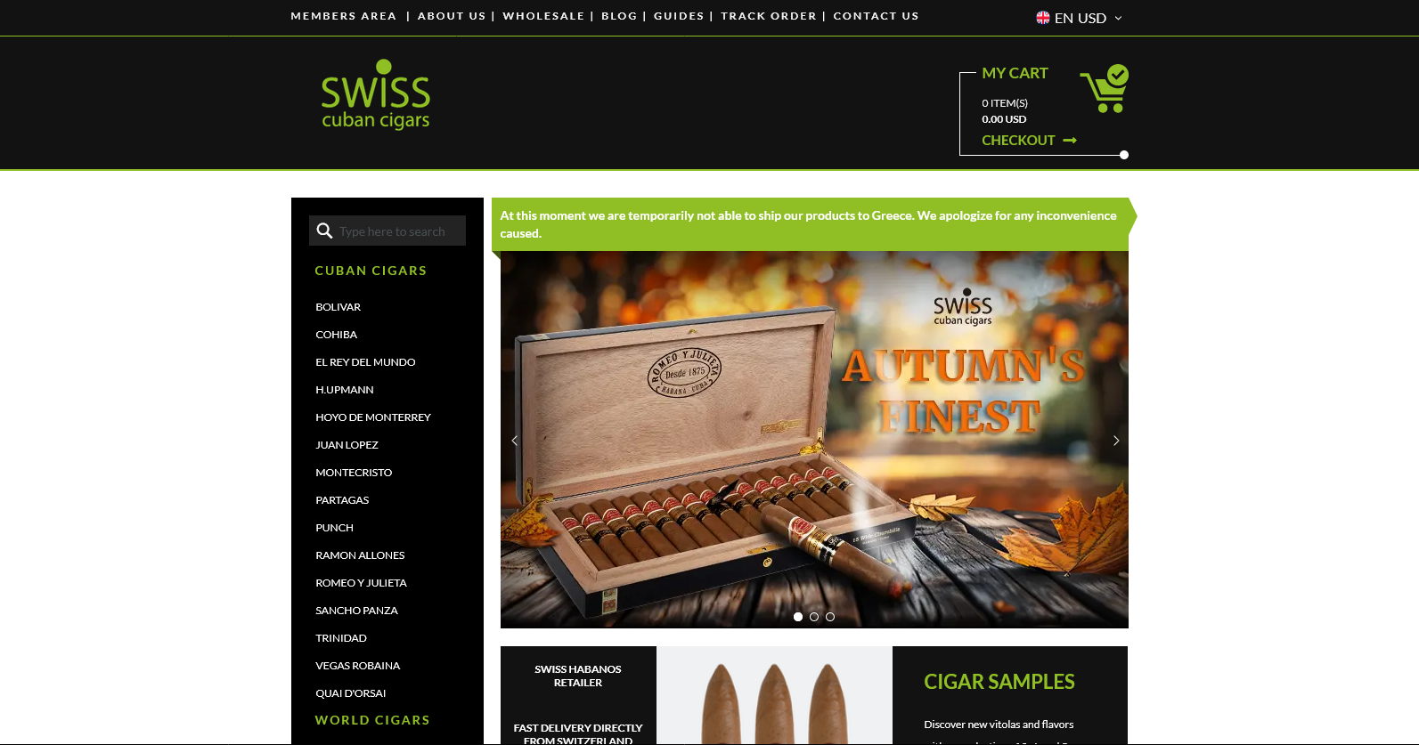 Swiss Cuban Cigars Website