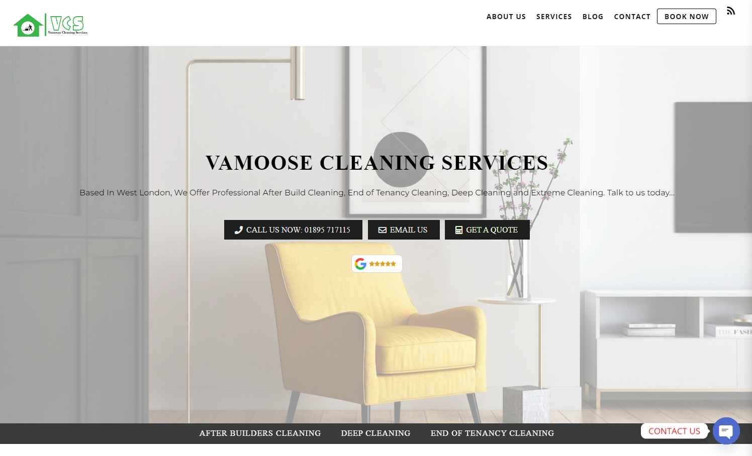 Vamoose Cleaning Services Ltd Website