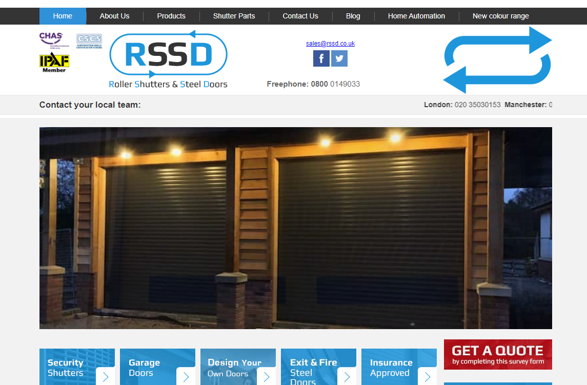 Roller Shutters & Steel Doors Ltd Website