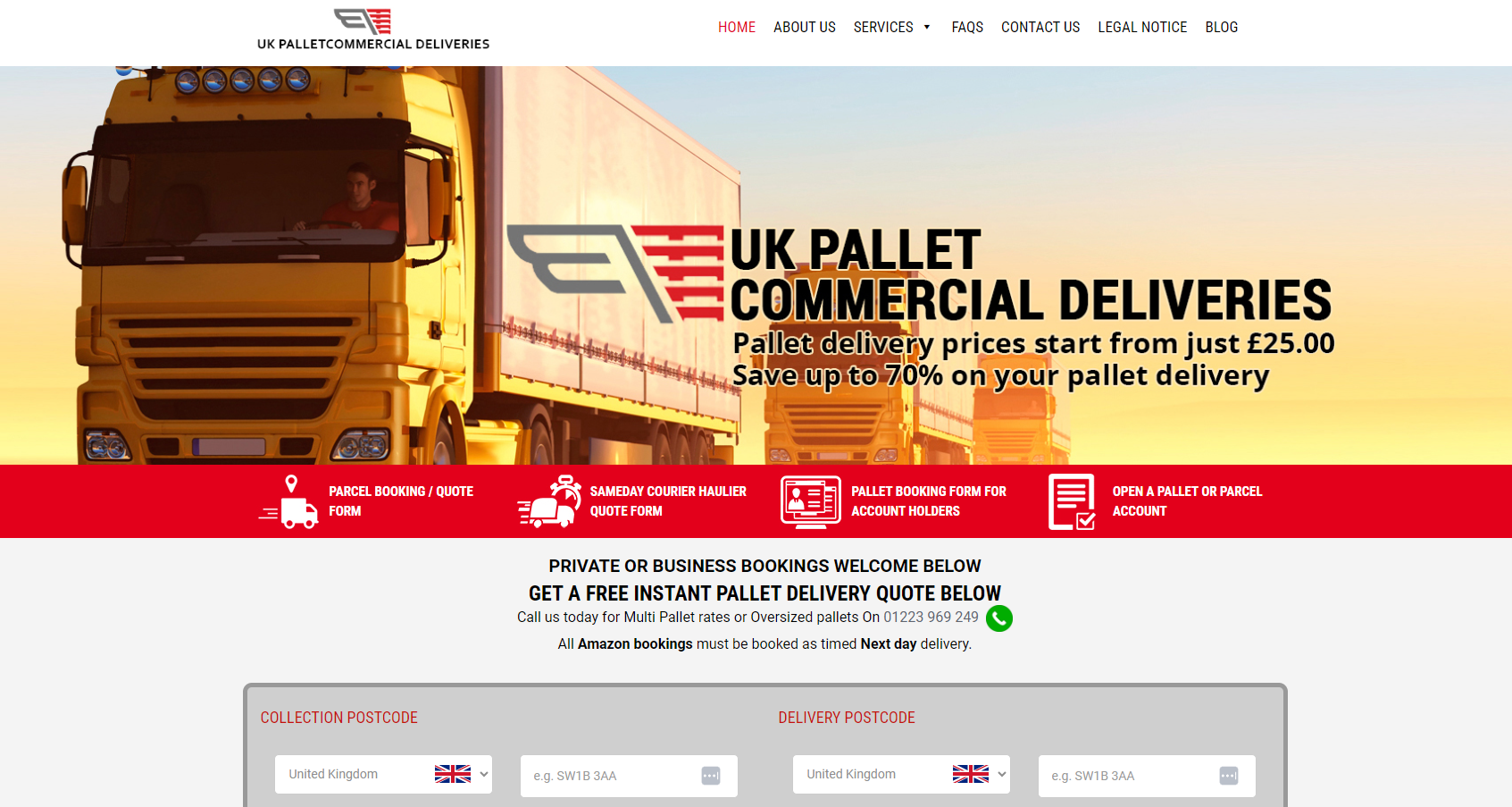 UK Pallet Commercial Deliveries Ltd Website