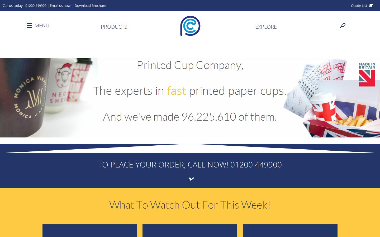 Printed Cup Company Ltd Website