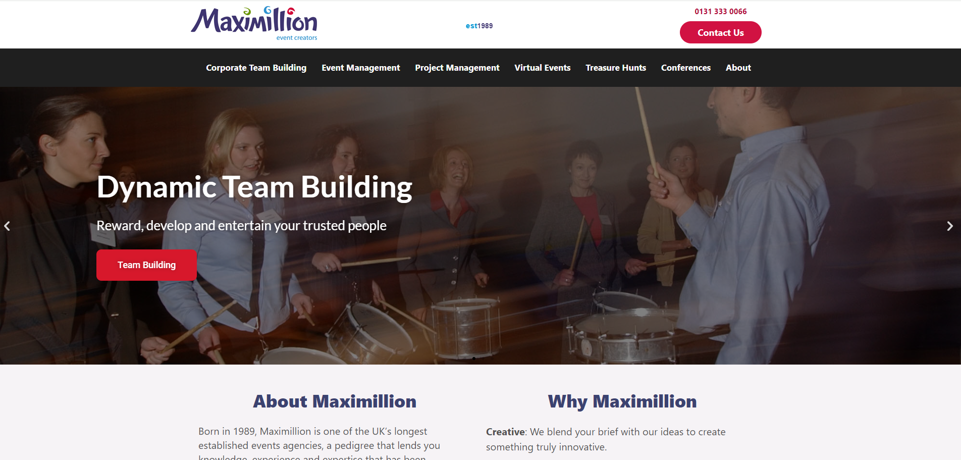 Maximillion Events Ltd Website