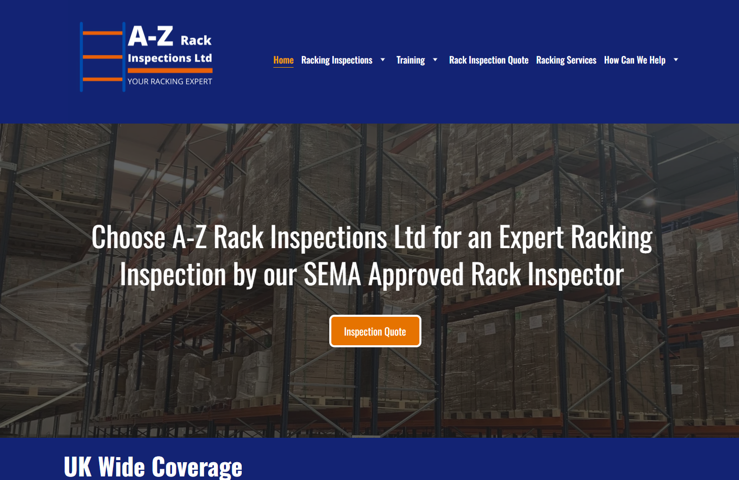 A-Z Rack Inspections Ltd Website