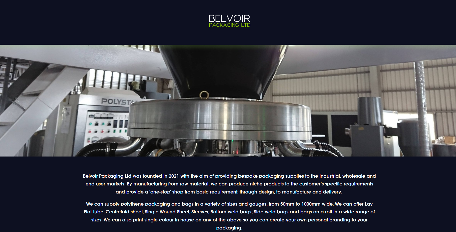 Belvoir Packaging Ltd Website