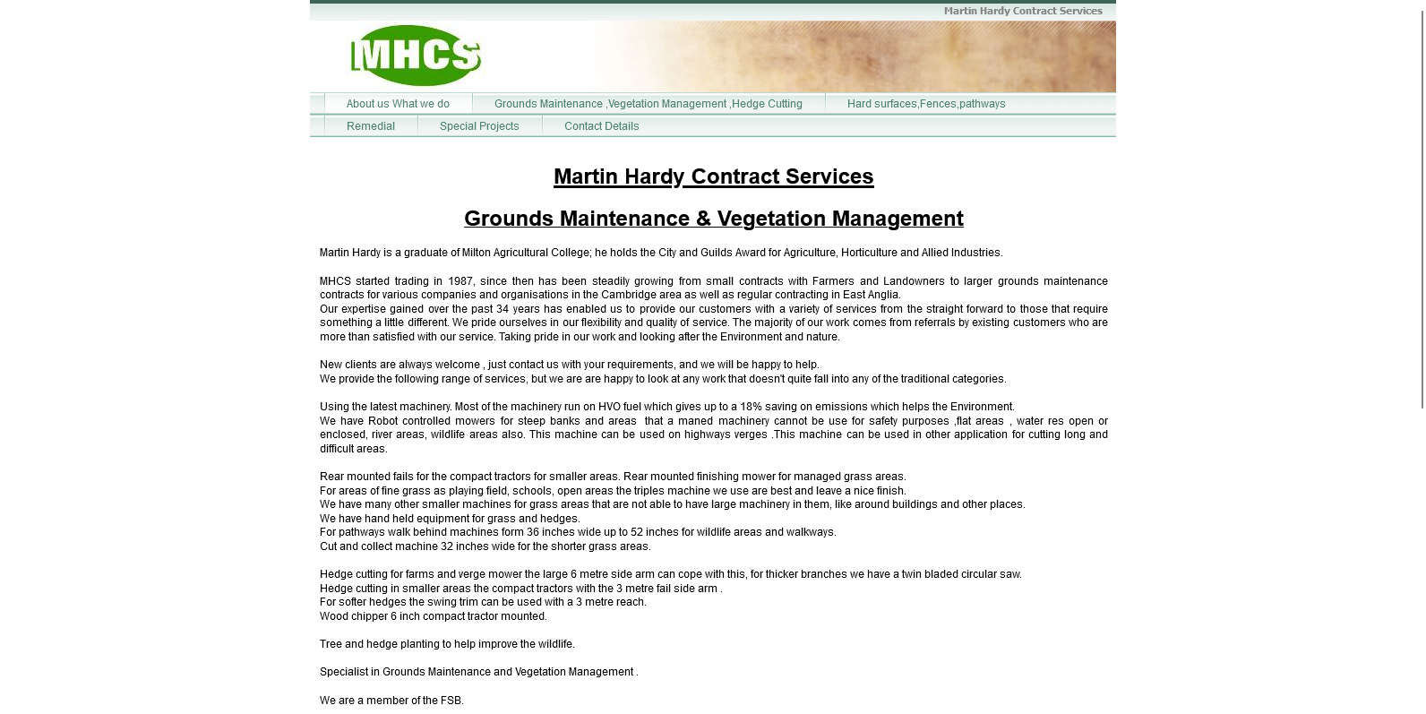 Martin Hardy Contract Services  Website