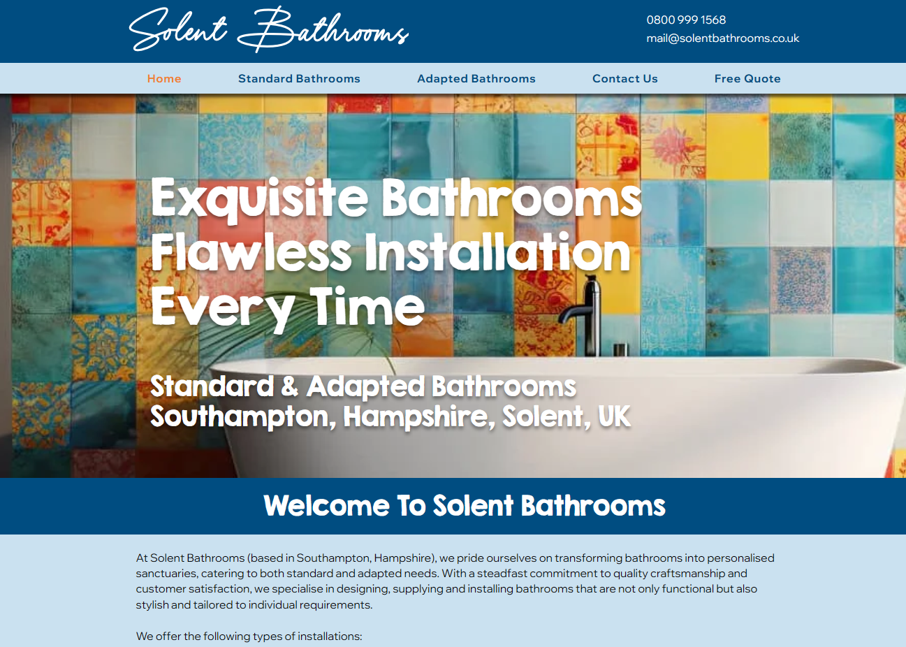 Solent Bathrooms Website