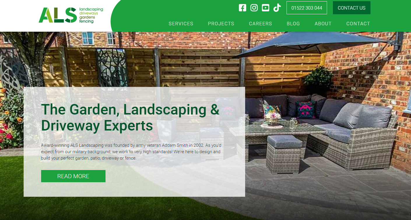 ALS Landscaping & Driveways Lincoln Website