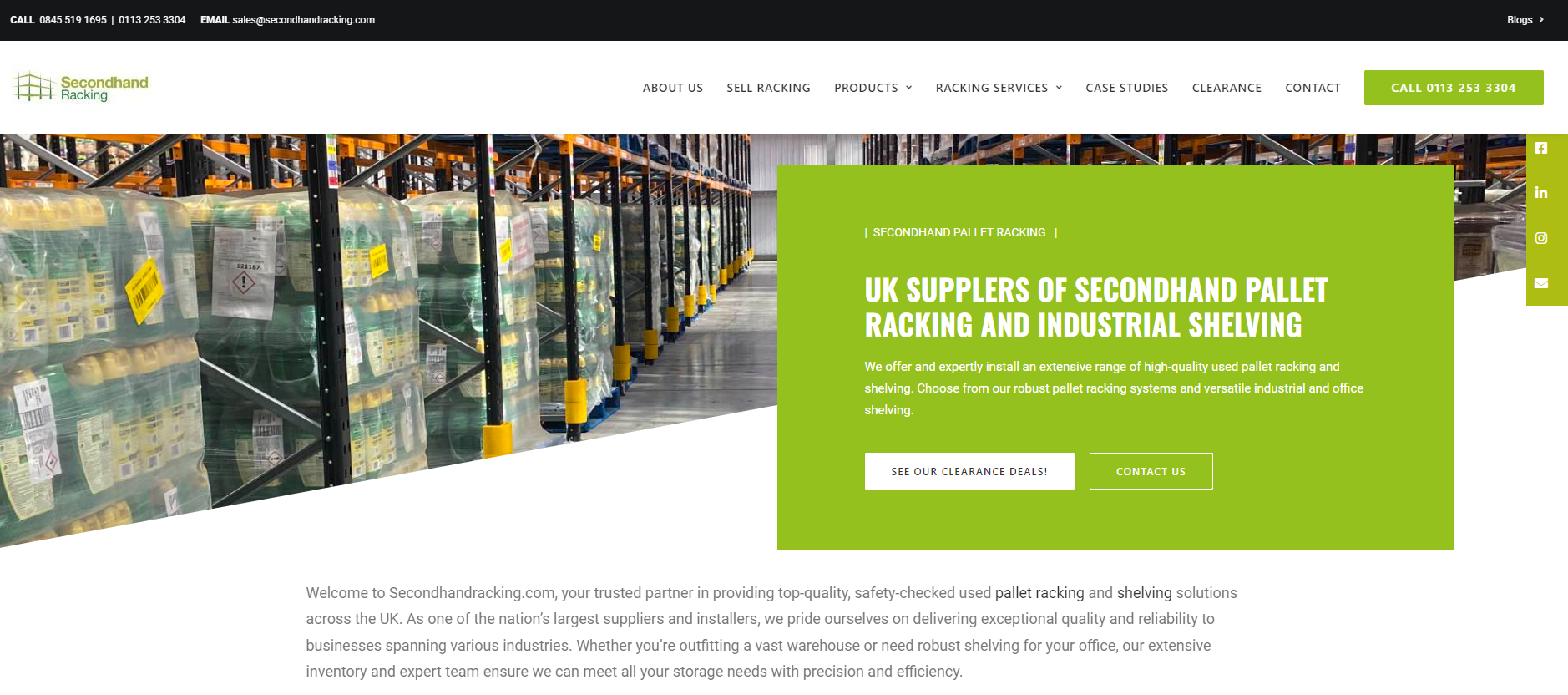 Secondhandracking.com Ltd Website