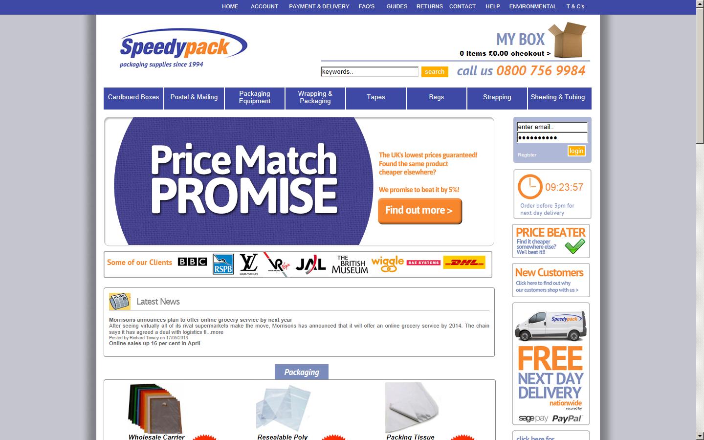 SpeedyPack Website