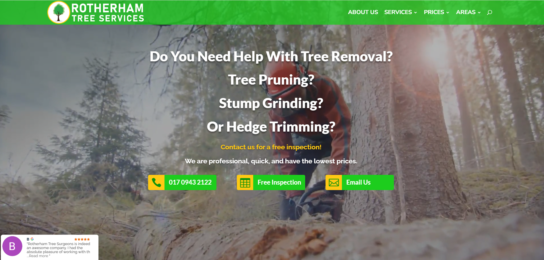 Rotherham Tree Services Website