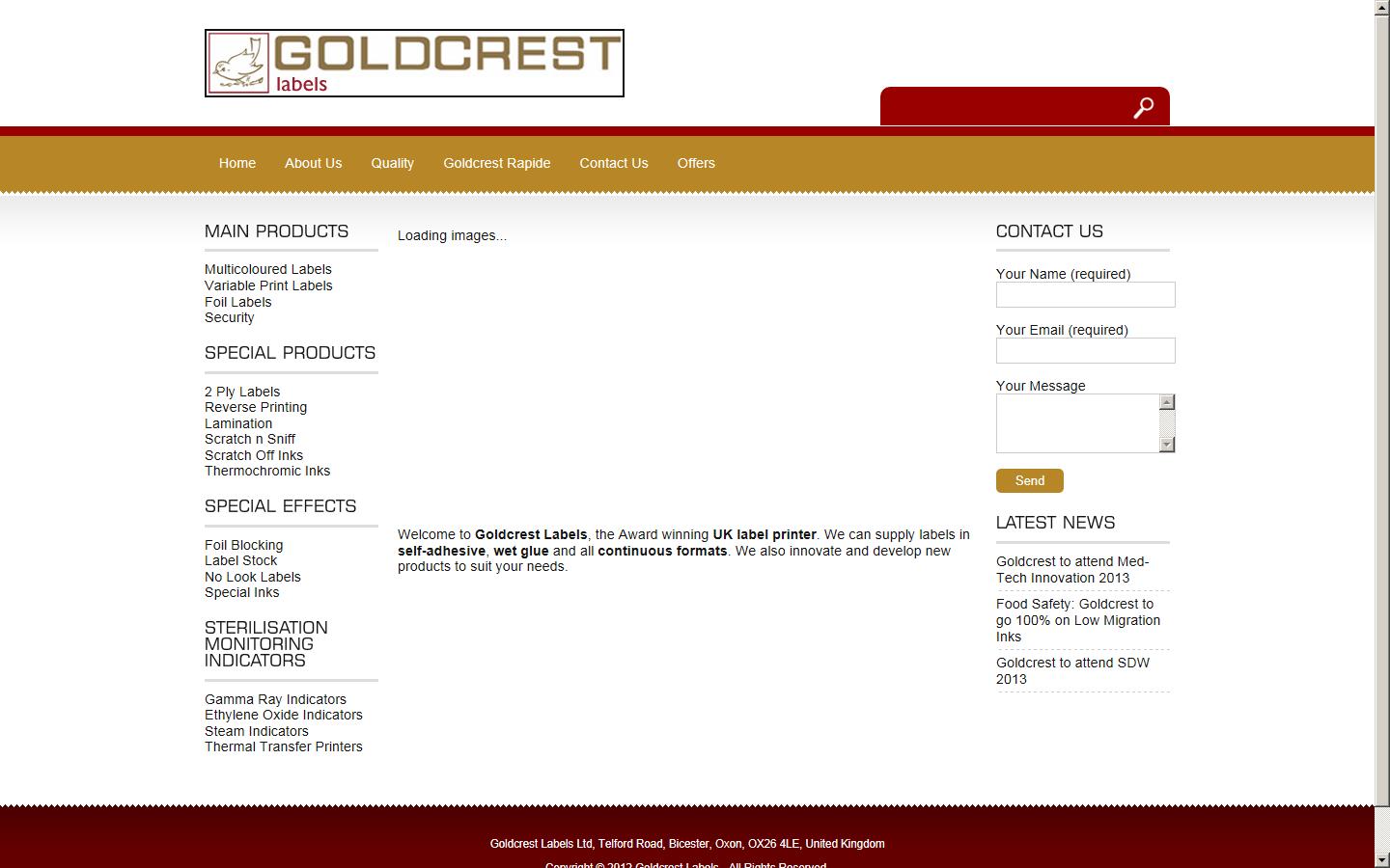 Goldcrest Labels Website