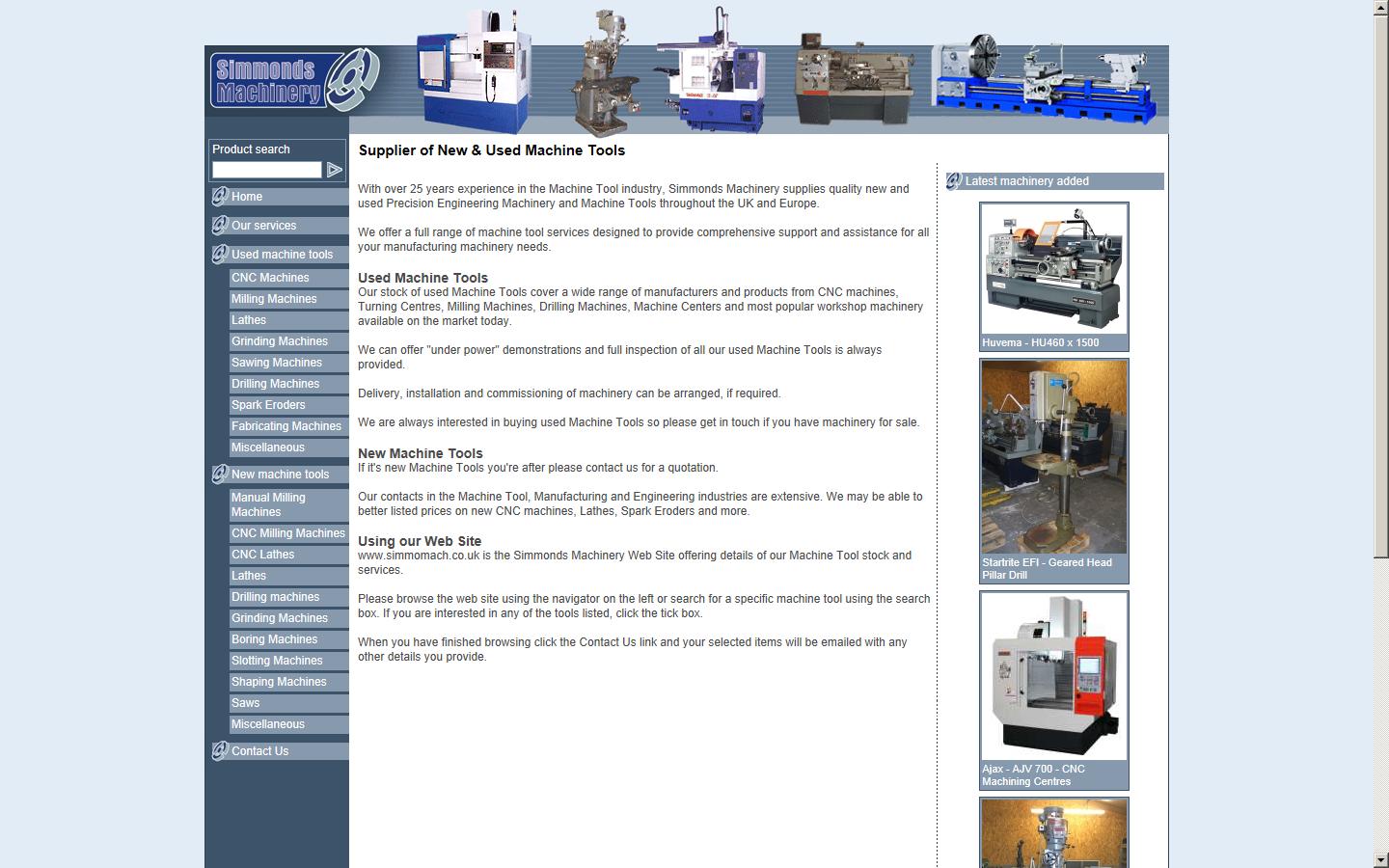 Simmonds Machinery Website