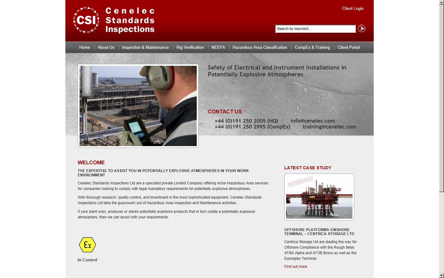 Cenelec Standards Inspections Ltd Website