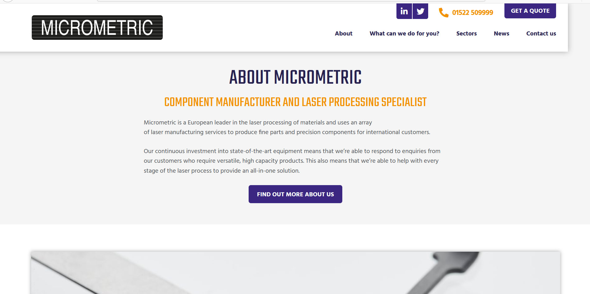 Micrometric Ltd Website