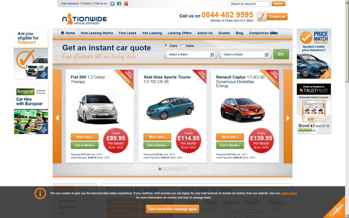 Nationwide Vehicle Contracts Ltd Website