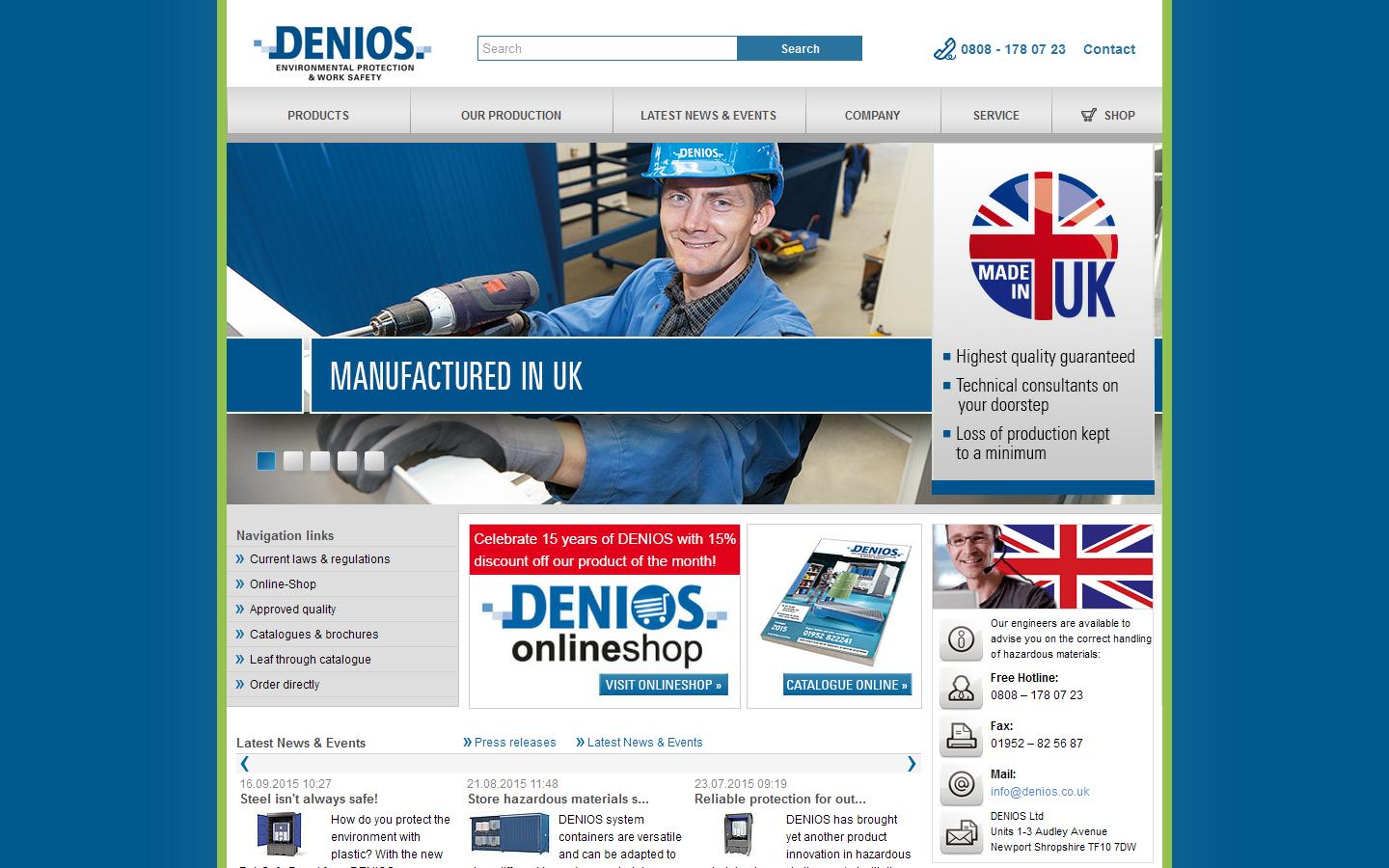 Denios Ltd Website