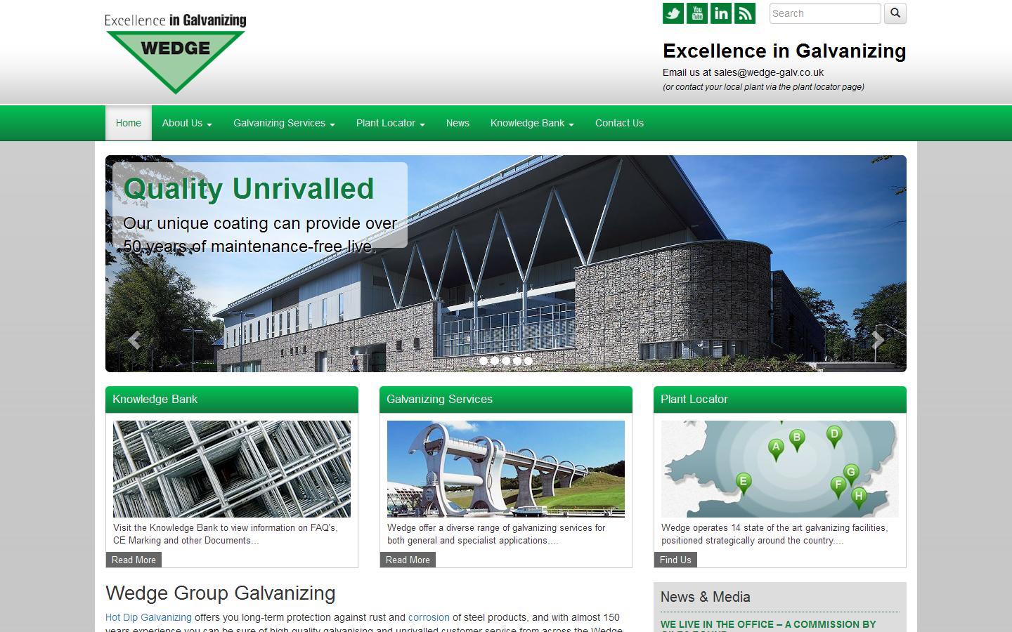 Wedge Group Galvanizing Ltd Website