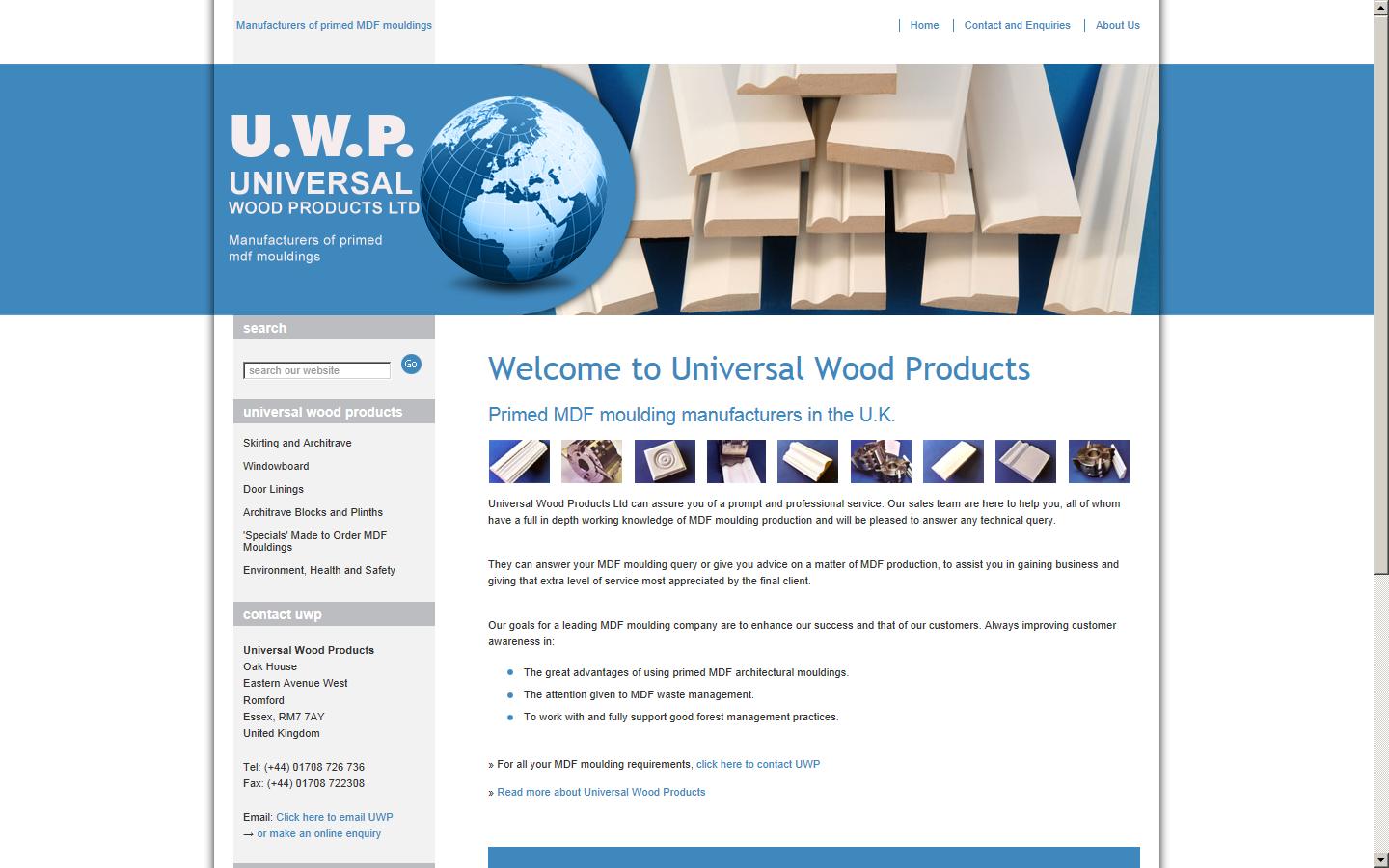 Universal Wood Products Ltd Website