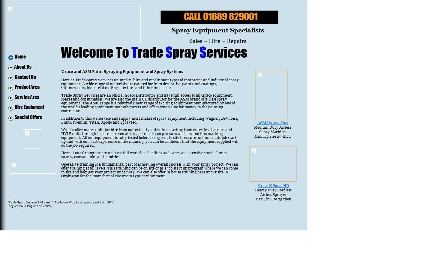 Trade Spray Services Ltd Website