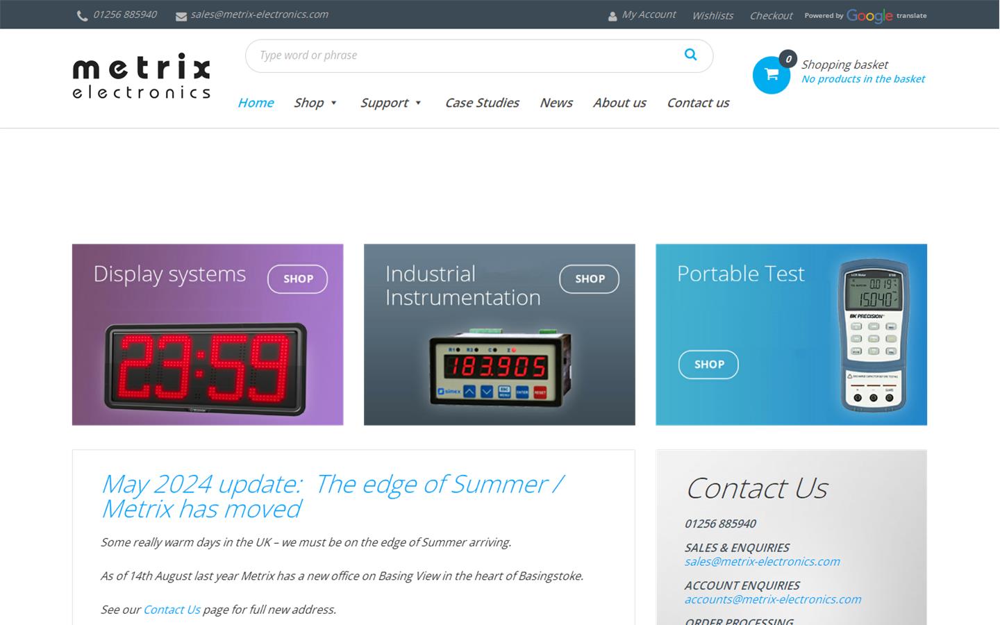 Metrix Electronics Ltd Website