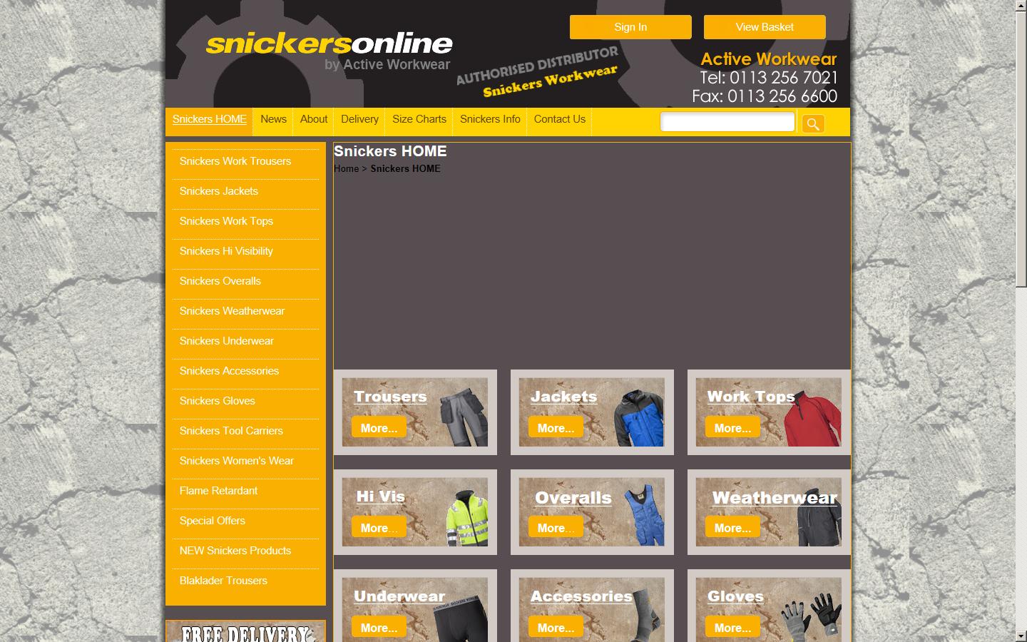 Snickers Workwear Online Website