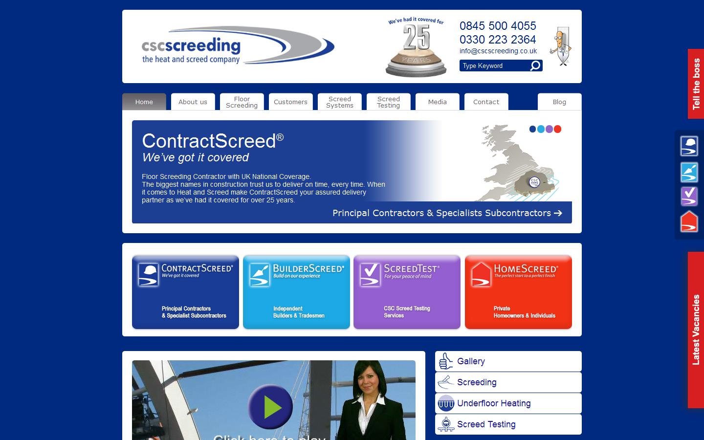 CSC Screeding Ltd Website