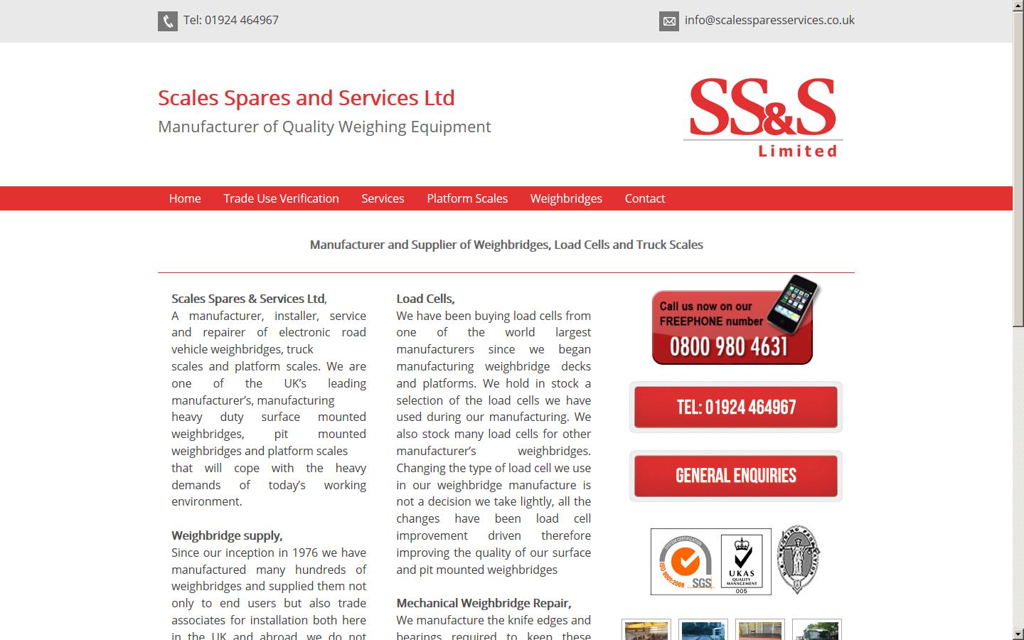 Scales Spares & Services Ltd Website