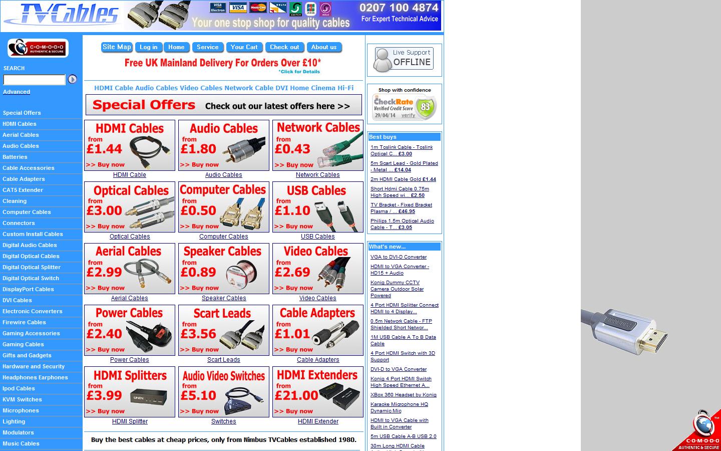 Nimbus Designs Ltd T/A TV Cables Website