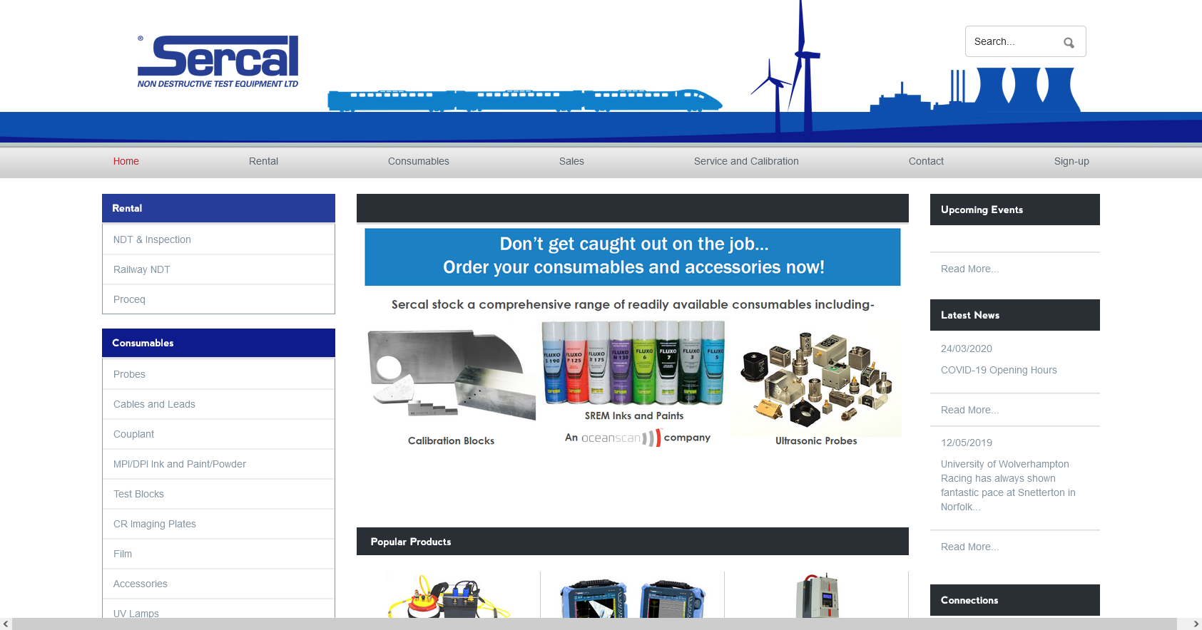 Sercal NDT Equipment Ltd Website