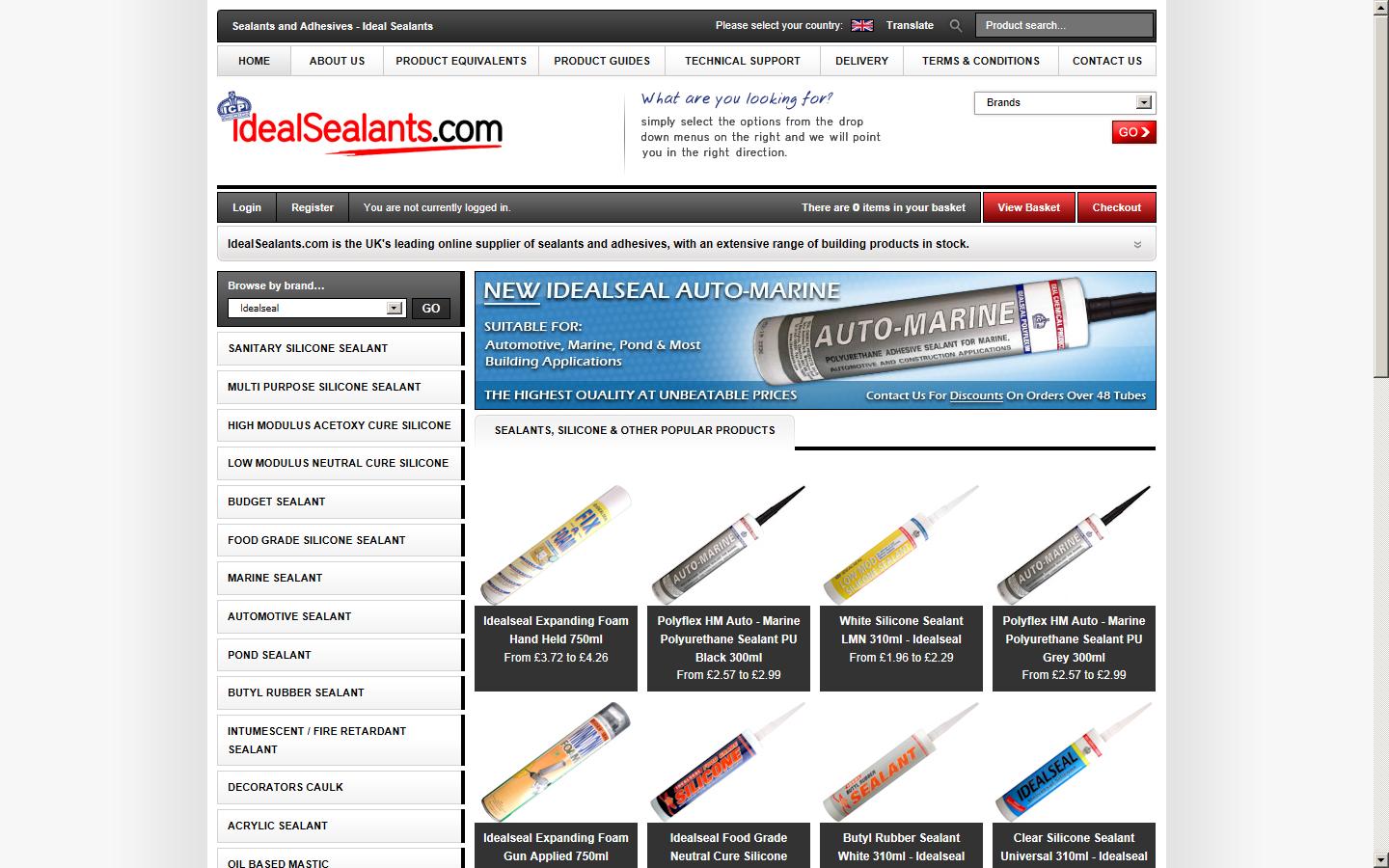 Ideal Sealants Website