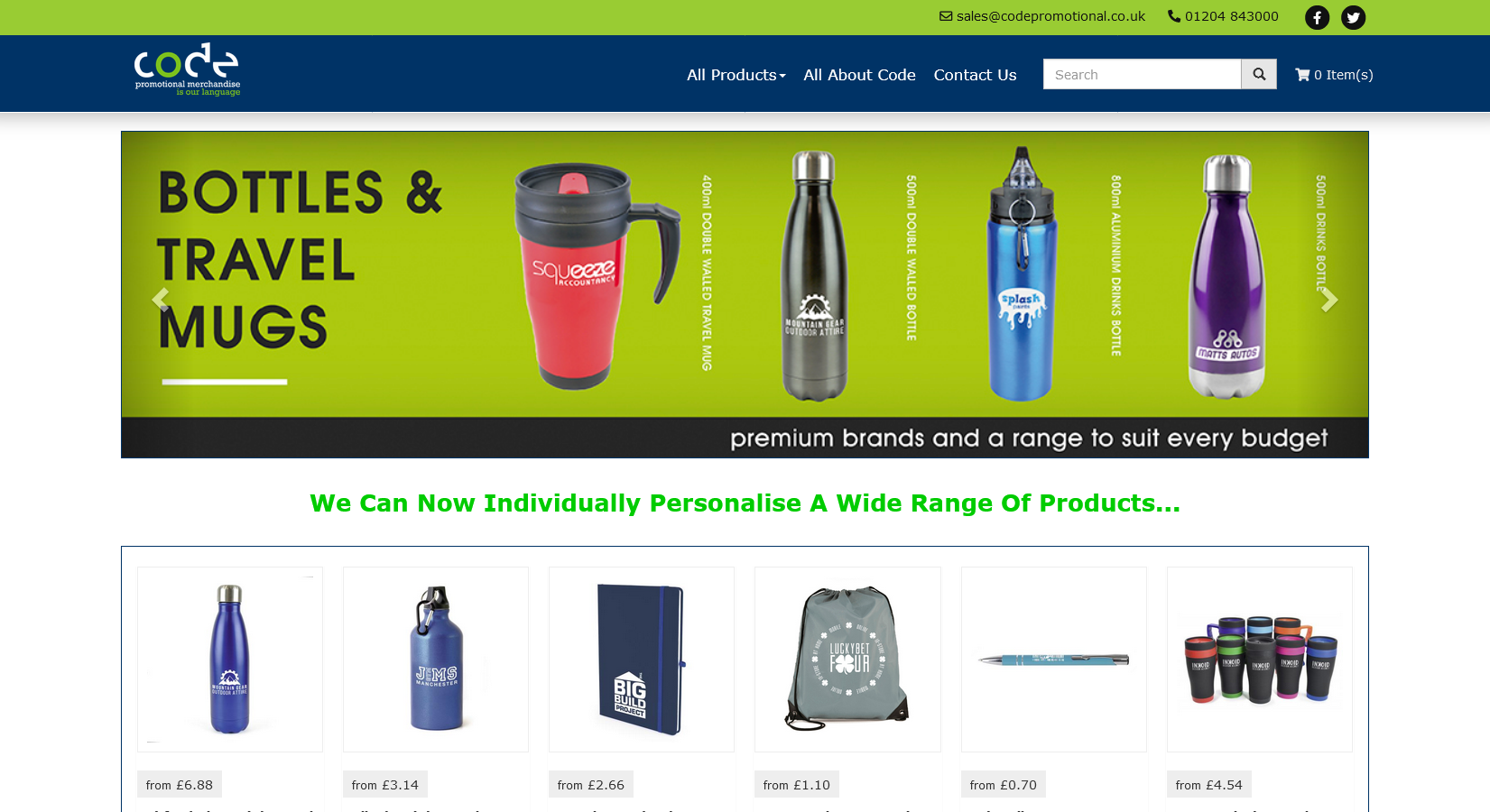 Code Promotional Merchandise Website