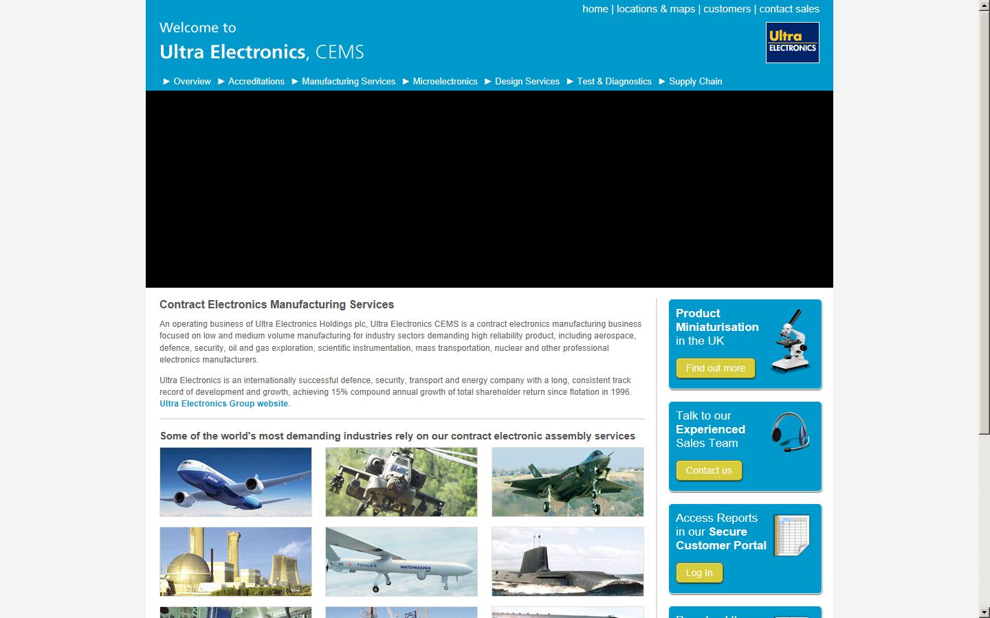 Ultra Electronics Manufacturing Services Website