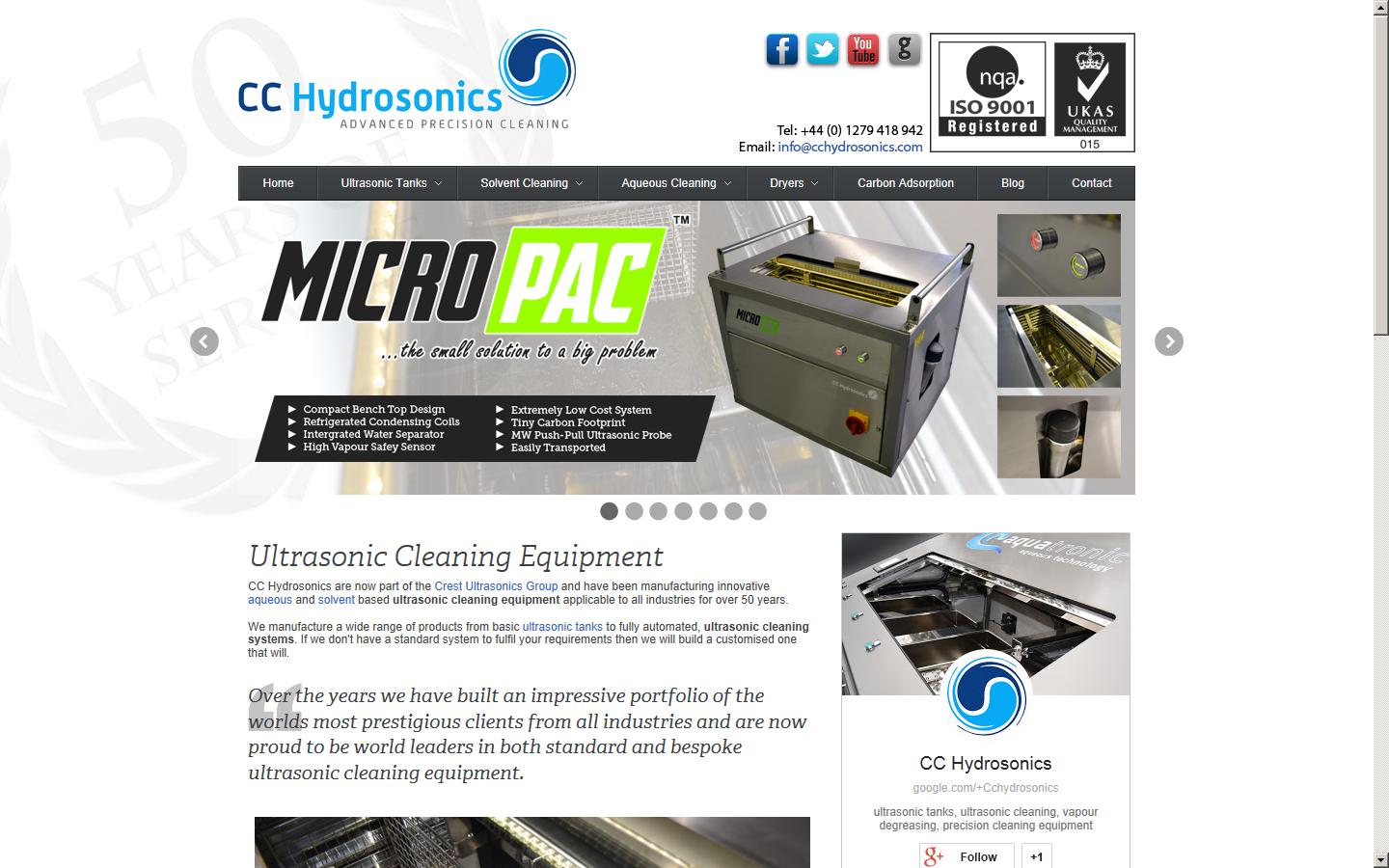 C C Hydrosonics Ltd Website