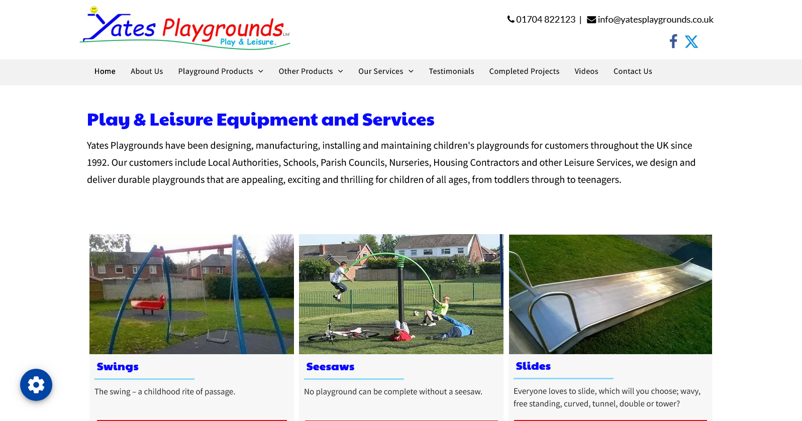 Yates Playgrounds Website