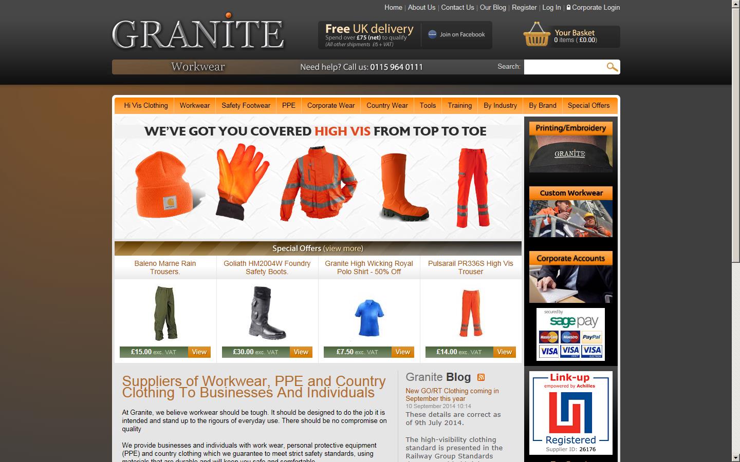 Granite Workwear Ltd Website