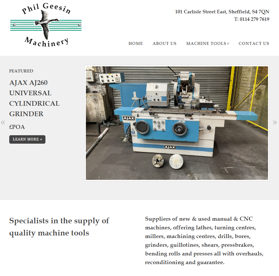 Phil Geesin Machinery Ltd Website