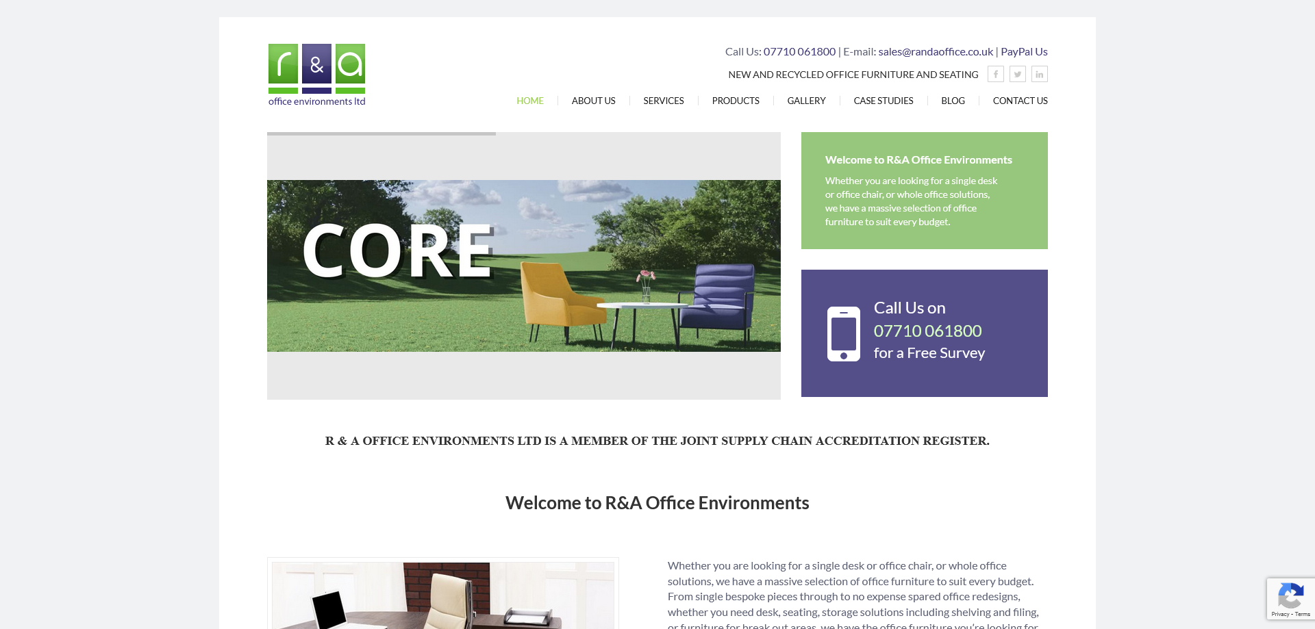 R&A Office Environments Ltd Website