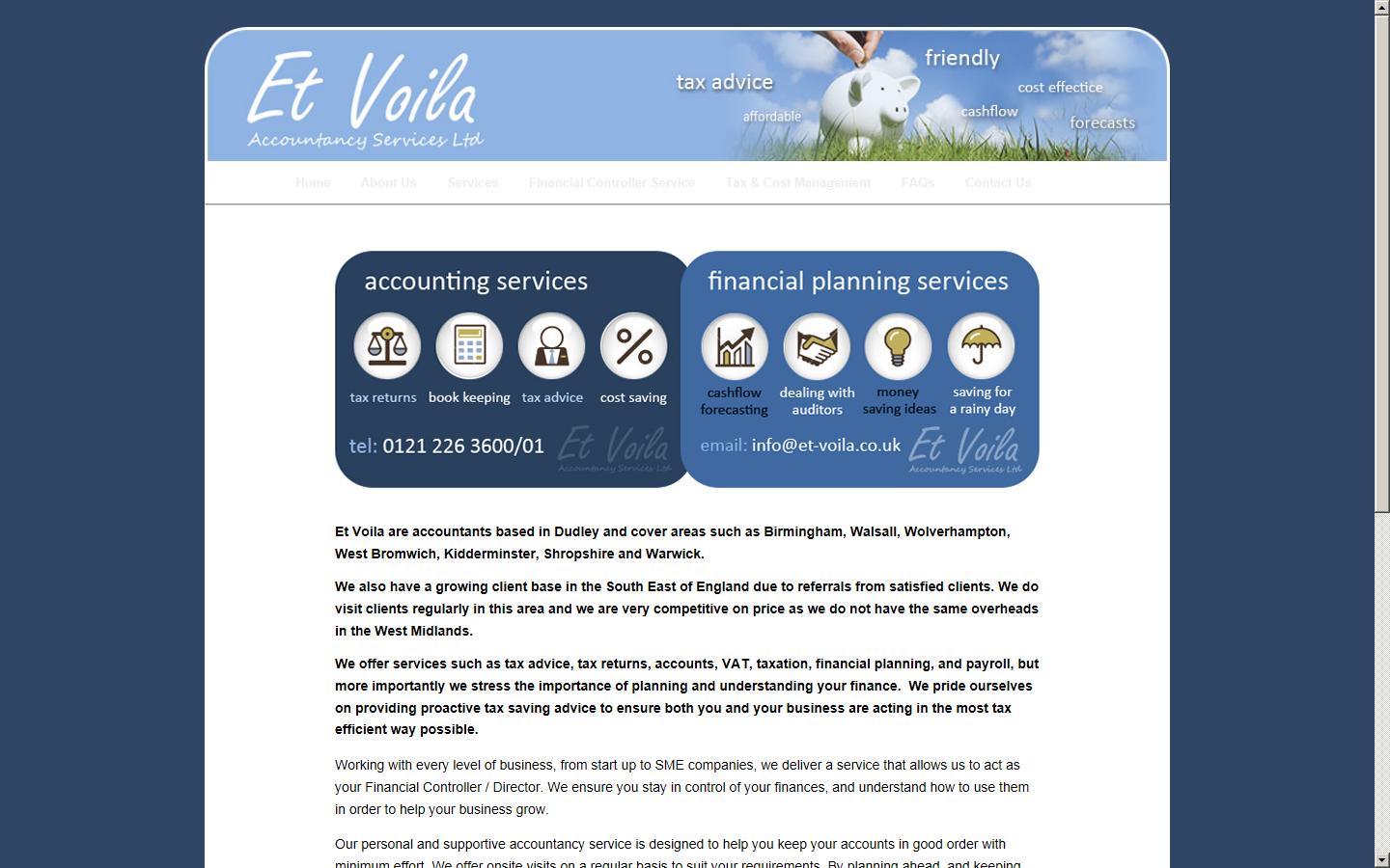 Et Voila Accountancy Services Ltd Website