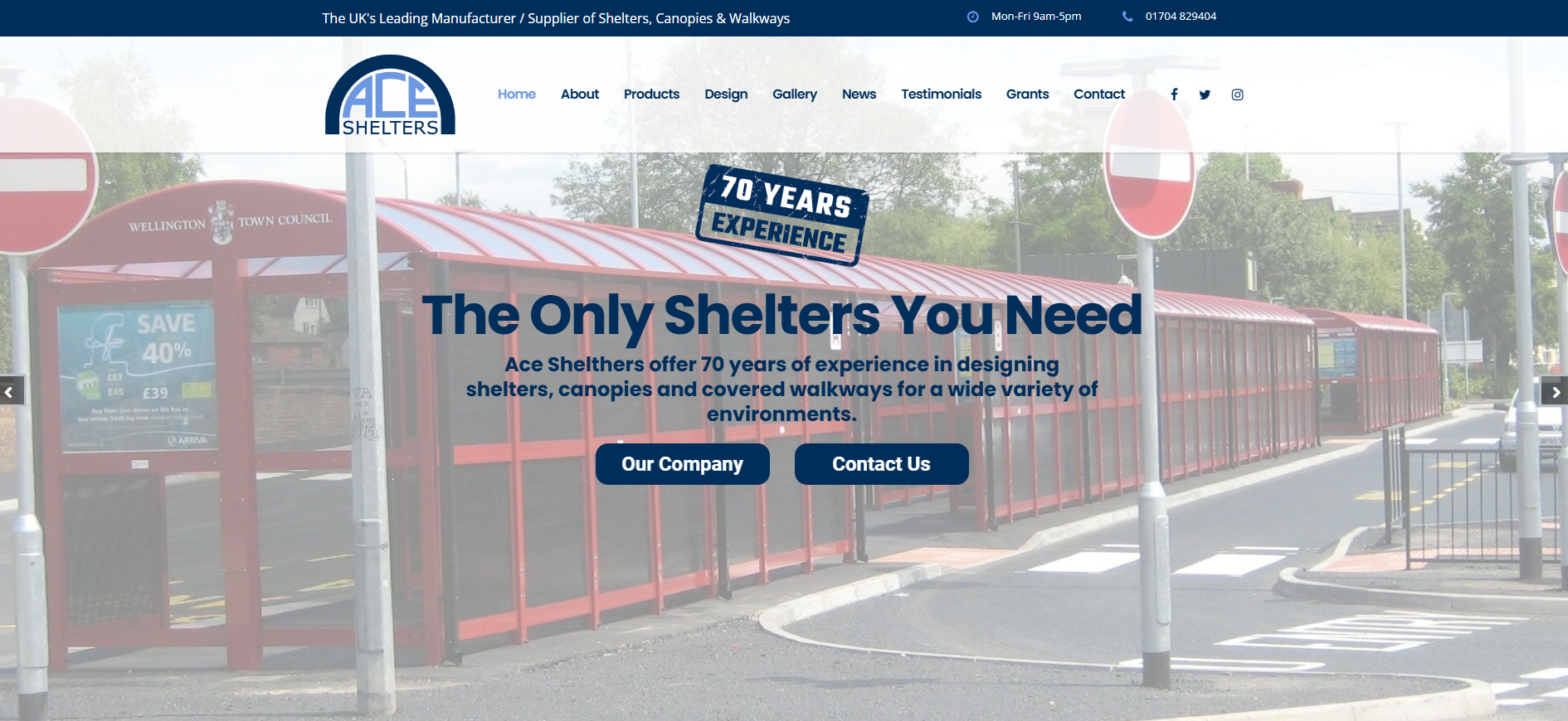 Ace Shelters Ltd Website